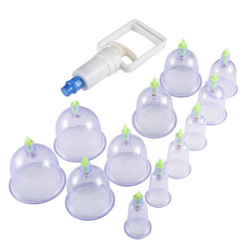 12 stks set Chinese Medische Back Body Vacuüm Cupping Therapie Cups Massage Ontspanning Gezonde