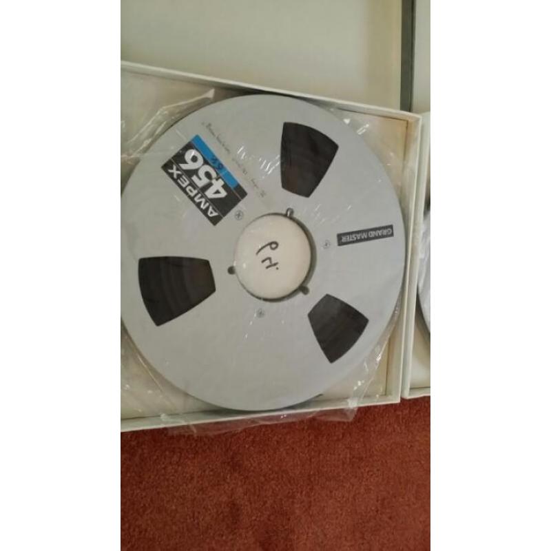 4x Ampex 456 1/2 Inch metal reels met tape