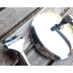 Chrome oldtimer klemspiegel met lange stok