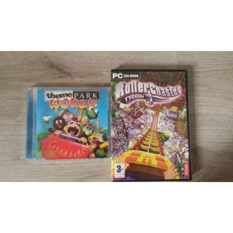 2 spellen voor PC Rollercoaster Tycoon 3 & Theme park world