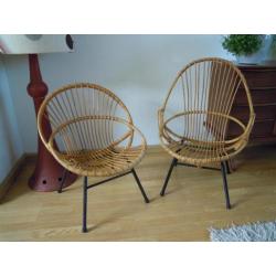 Retro Rotan Rohe stoelen jaren 60