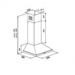 60cm RVS afzuigkap 650m3 halogeen 2jr garantie NIEUW