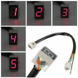 Red LED Universal Digital 6 Gears Indicator Motorcycle Di...