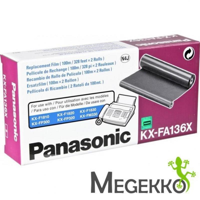 Panasonic KX-FA 136 X 2- Pack 100 Meter Film rol KX-FA136