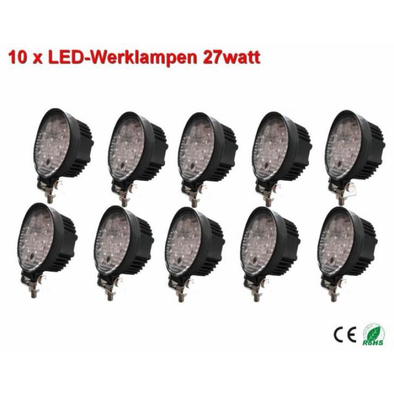 Veilings actie 10 x LED werklampen 27watt !!