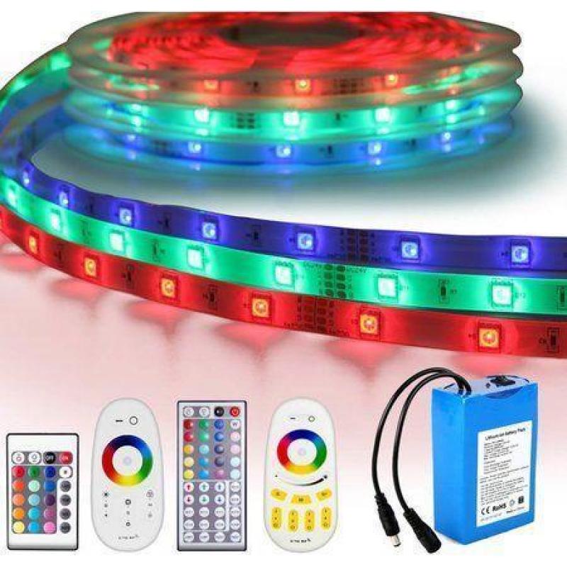 LED strips op batterij / accu - RGB - Warm wit - Helder wit