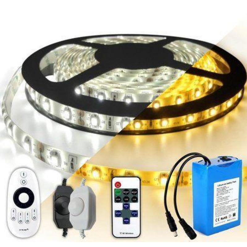 LED strips op batterij / accu - RGB - Warm wit - Helder wit