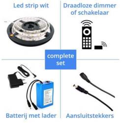 LED strips op batterij / accu - RGB - Warm wit - Helder wit