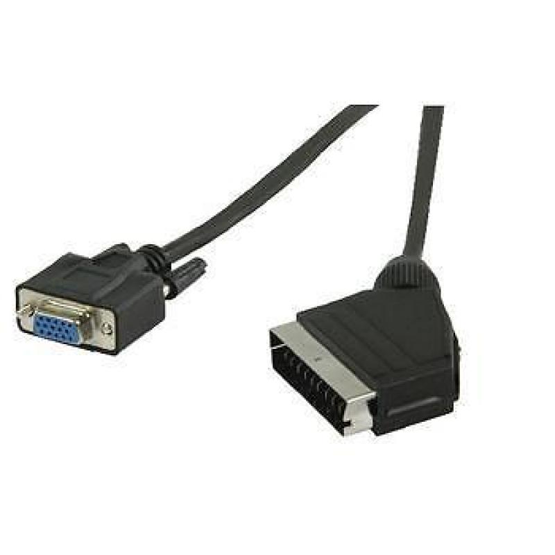 SCART Male to VGA Female kabel (Zwart)