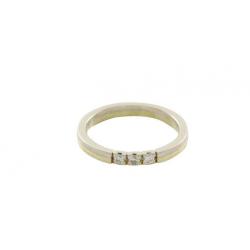 Gouden memoire ring bicolour met diamant 14 krt