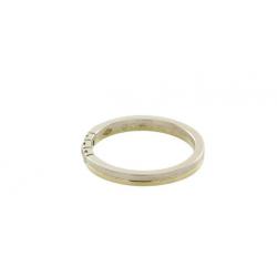 Gouden memoire ring bicolour met diamant 14 krt