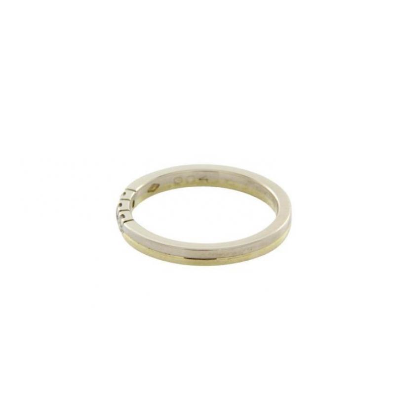 Gouden memoire ring bicolour met diamant 14 krt