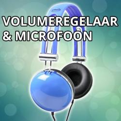 Blauwe koptelefoon met volumeregelaar en microfoon *NIEUW*