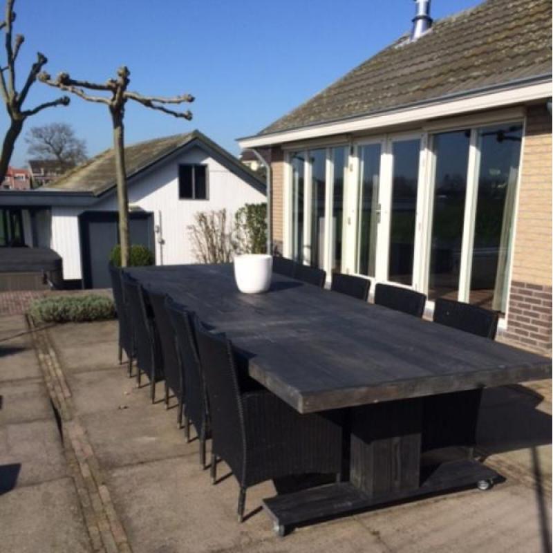 Massieve tuintafels in steigerhout groot of klein en op maat