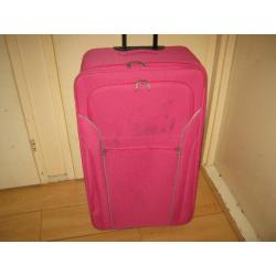 Enorm groot roze expandable trolley koffer rolkoffer 80x46x