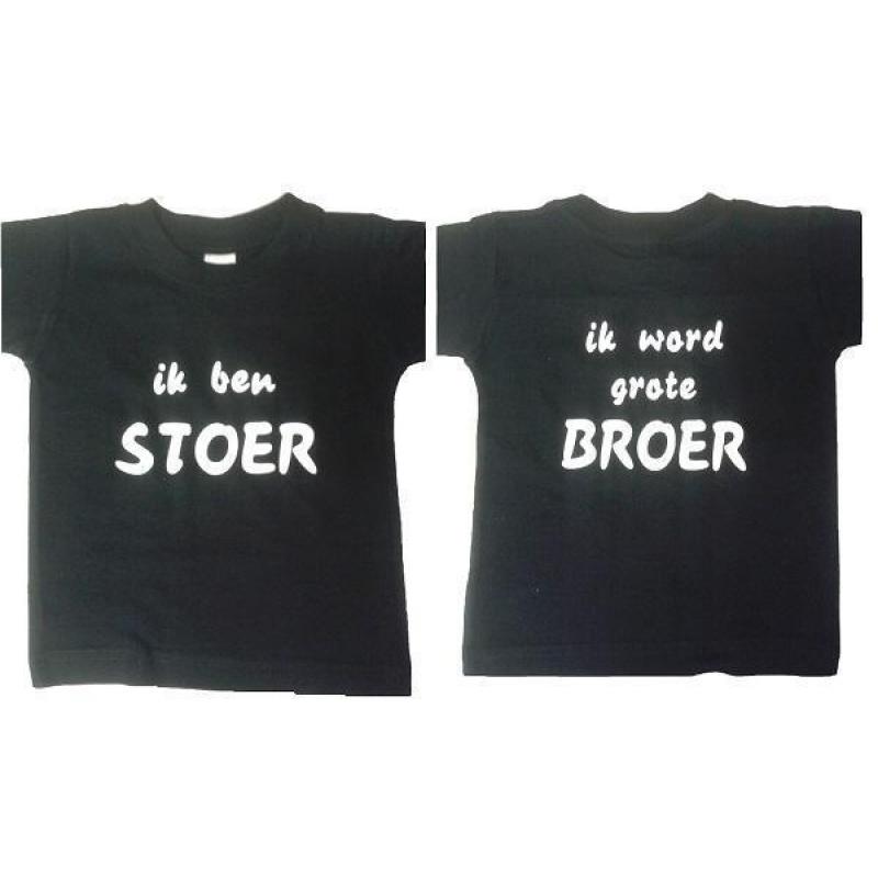 Stoer grote broer bedrukte baby shirt maat 68 t/m 104