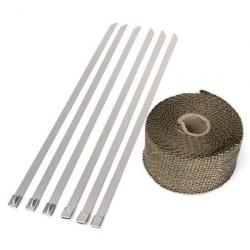 50mmx5m Exhaust Heat Wrap Insulation Pipe Tape Titanium G...