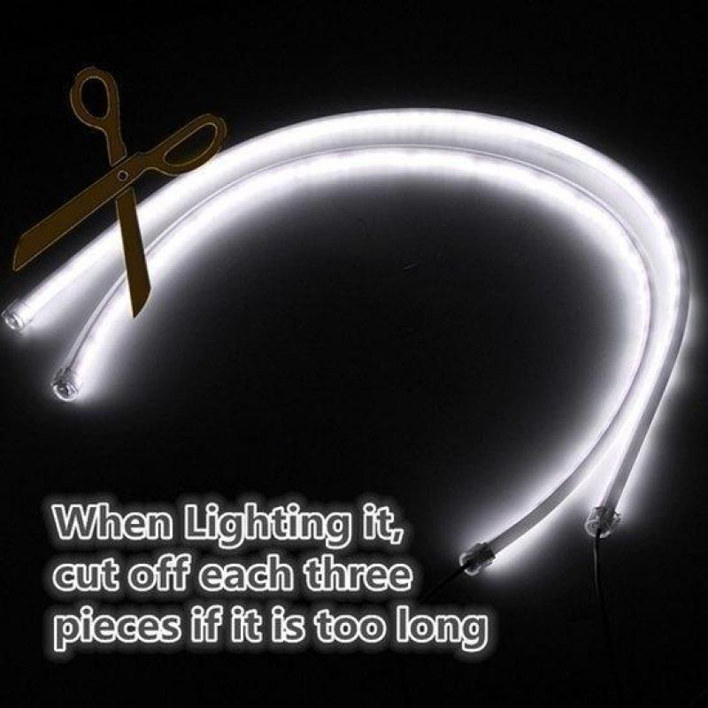 2pcs 45CM SMD3014 Flexible LED Strip Light DRL Daytime Ru...