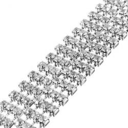 1Pc Silver 3 Row Rhinestone Waist Chain Belt For Women