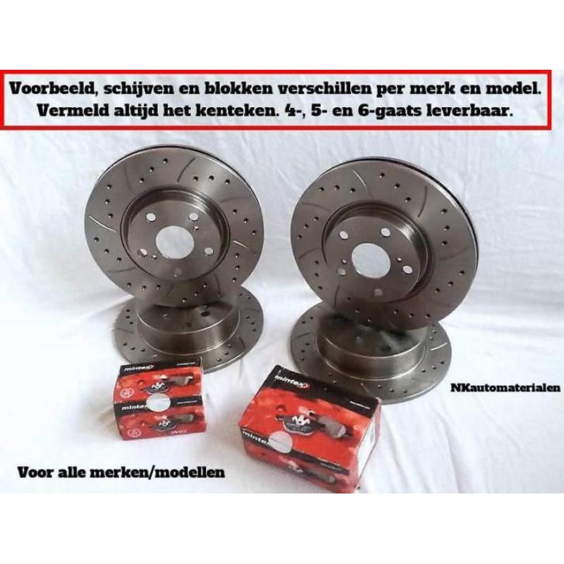 ACTIE: Alle merken 2/4 remschijven incl remblokken sport set