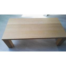 Robuuste massief eiken salontafel, kleur: whitewash, Z.G.A.N