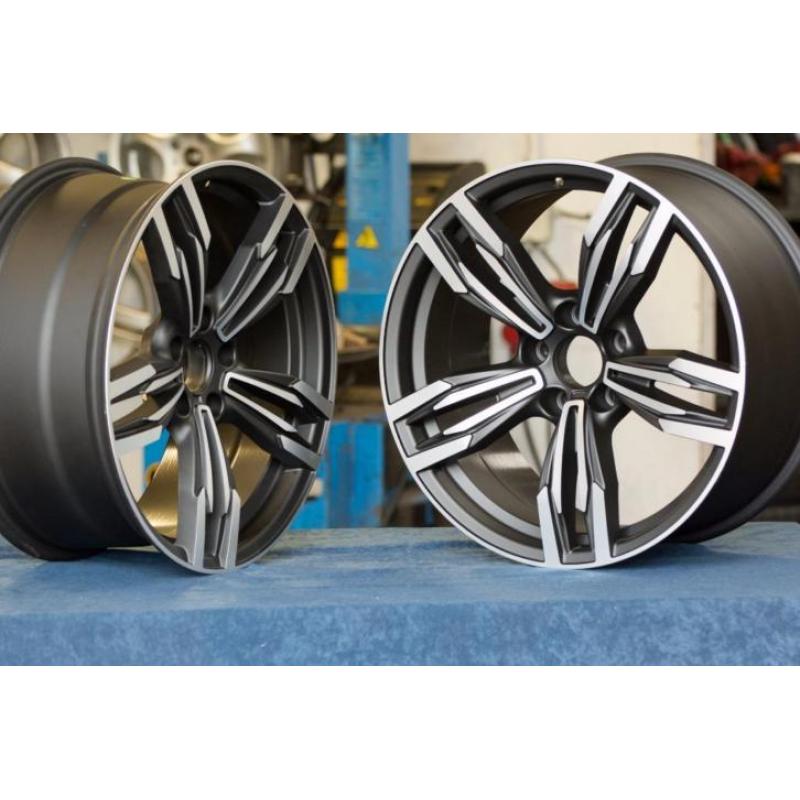 BREED SET 19 inch BMW 5 spaak zwart polijst