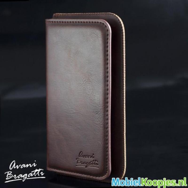 LG G3 S Portemonnee Hoesje - Avani Bragatti Wallet Bruin