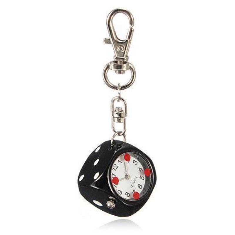 Dice Pocket Watch Keychain