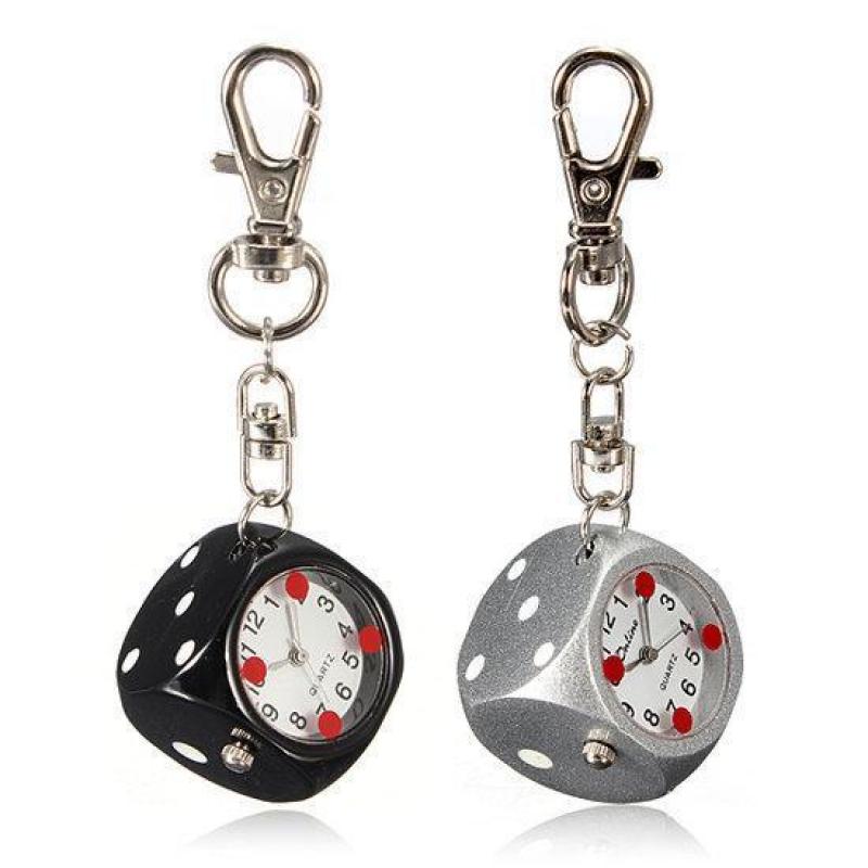 Dice Pocket Watch Keychain