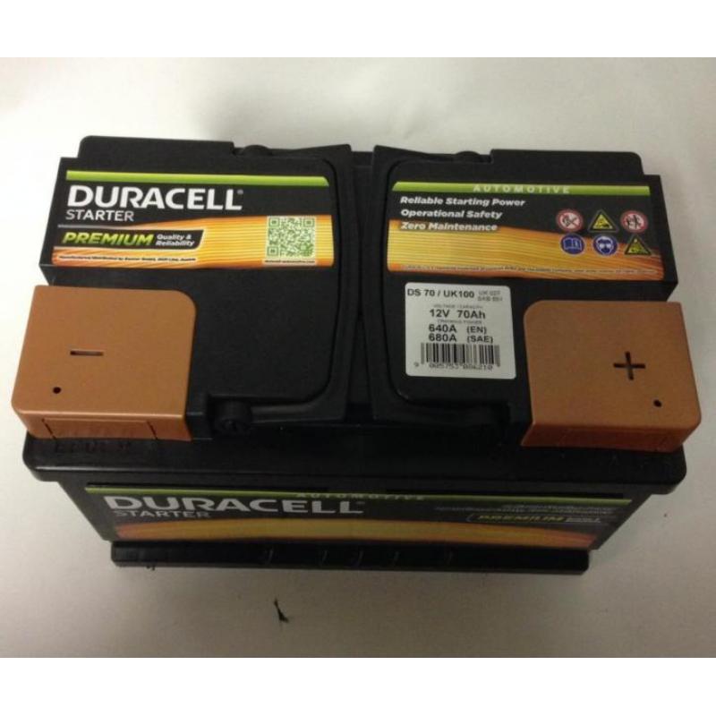 Eindelijk in Apeldoorn! AKTIE 70ah DURACELL 12v auto accu 's