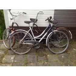 3 fietsen Tandem,damesfiets,meisjesfiets+fietskar