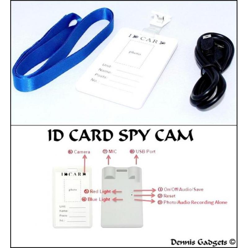 Dennis Gadgets: Spy ID Card HD Camera 5.0 m incl. 8 GB