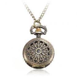 Vintage Steam Punk Quartz Bronze Necklace Pocket Women Watch