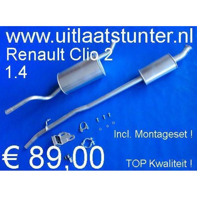 Uitlaat Renault Clio 2 1.4 € 89,00 Voorraad