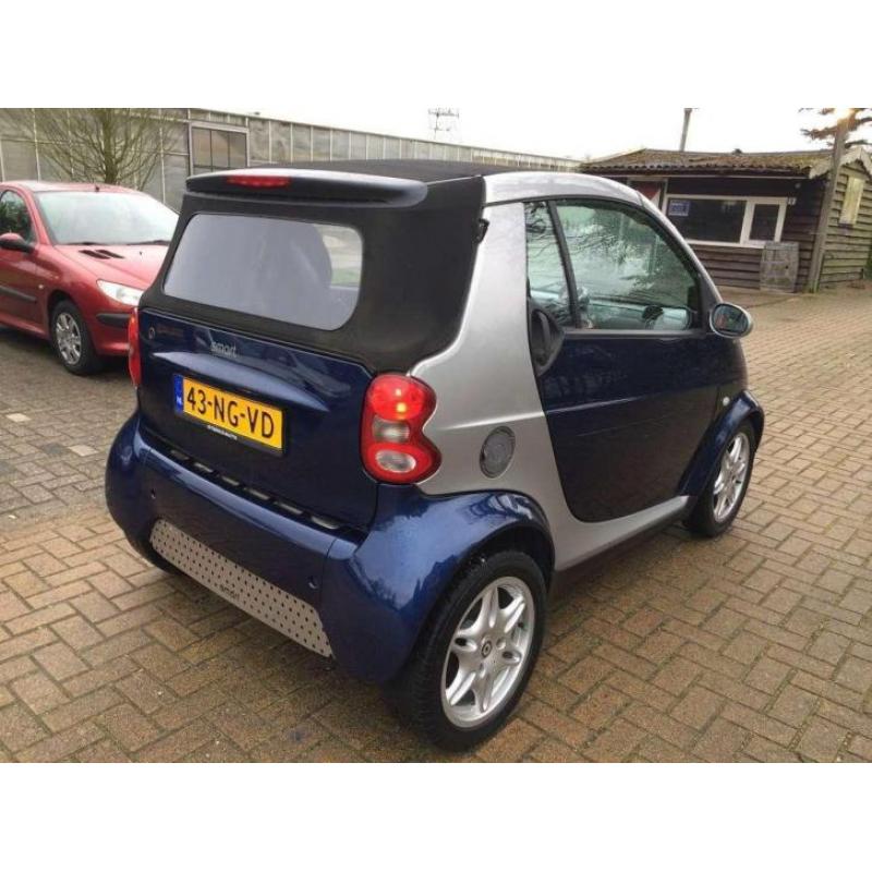 smart ForTwo Cabrio, leer, airco, rijdt goed en zeer mooi