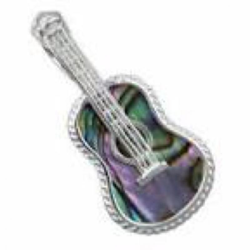 Uniek Hawaiïaans ukelele hangertje abalone schelp en zilver