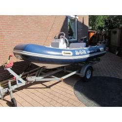 Dromor 3.20 Hypalon rib rubberboot + Yamaha 30pk + trailer