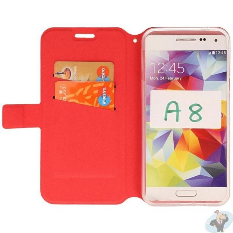 Samsung Galaxy A8 Portemonnee Hoesje - Slim Deluxe Rood