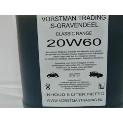 Prima 20W60 Motorolie ,voor in uw oldtimer , 5 ltr can.