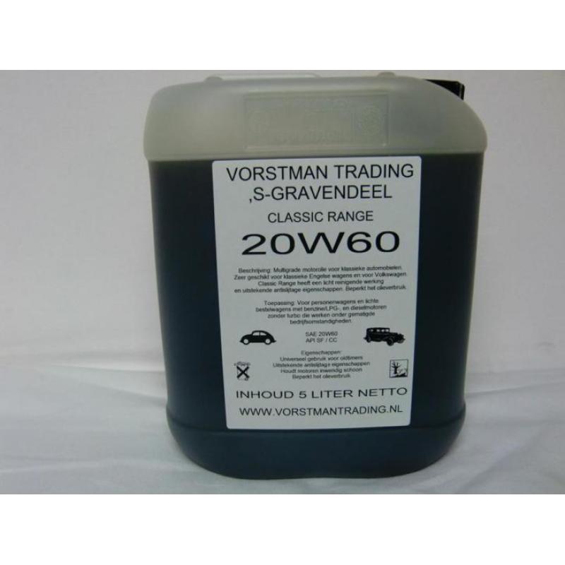 Prima 20W60 Motorolie ,voor in uw oldtimer , 5 ltr can.