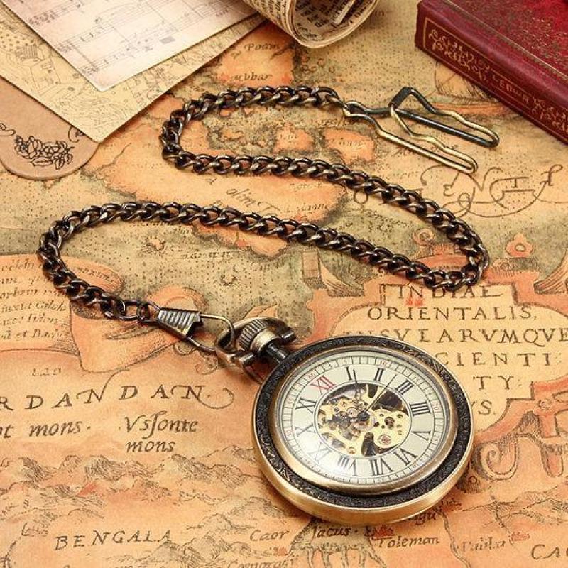 Vintage Bronze Steam Punk Mechanical Quartz Pocket Women ...