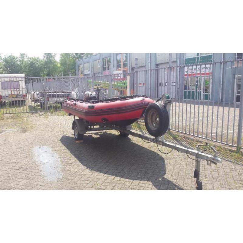 Quicksilver 380 HD met 15 pk Mariner motor en trailer