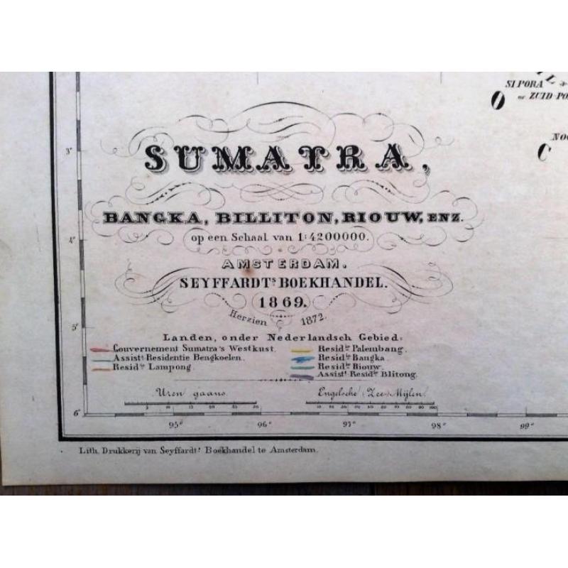 Sumatra (Indonesië) , lithografie, 1872.