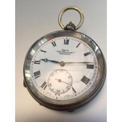 zilveren engels zakhorloge "kay"s old favorite worcester"