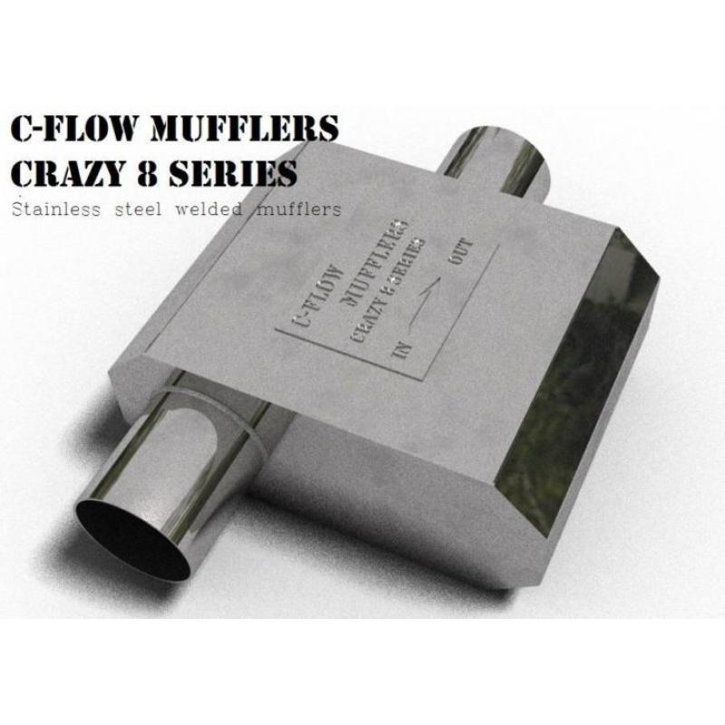 RVS uitlaat demper C-Flow Mufflers Crazy 8 Serie Serie