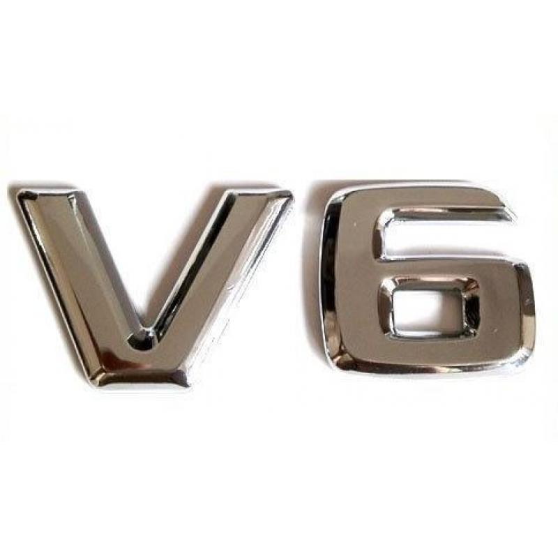 Mercedes V6 logo / embleem, CLK SLK E32 ML C E S Klasse.