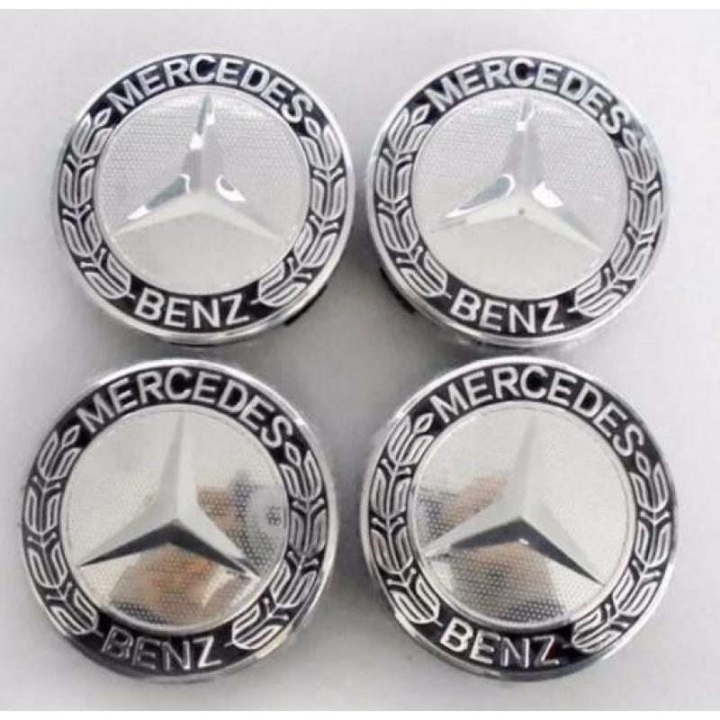 Mercedes Benz 75 mm Naafdoppen Naafkappen set van 4 stuks