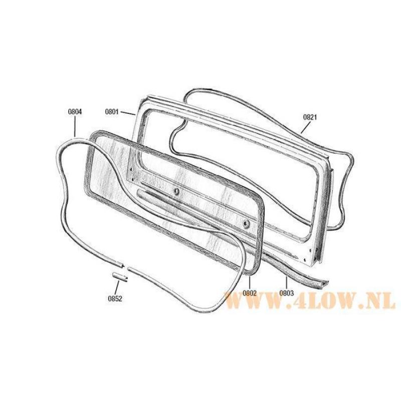 voorraam inclusief rubber - YJ '87 - '95