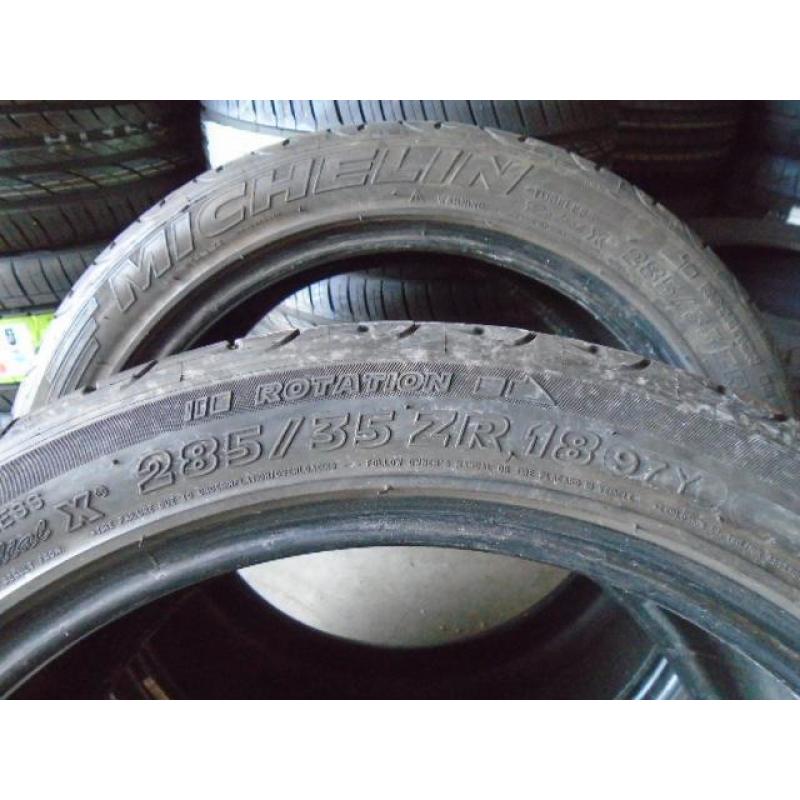 2 x 285/35 18" michelin zomerbanden 2 x 5.5mm