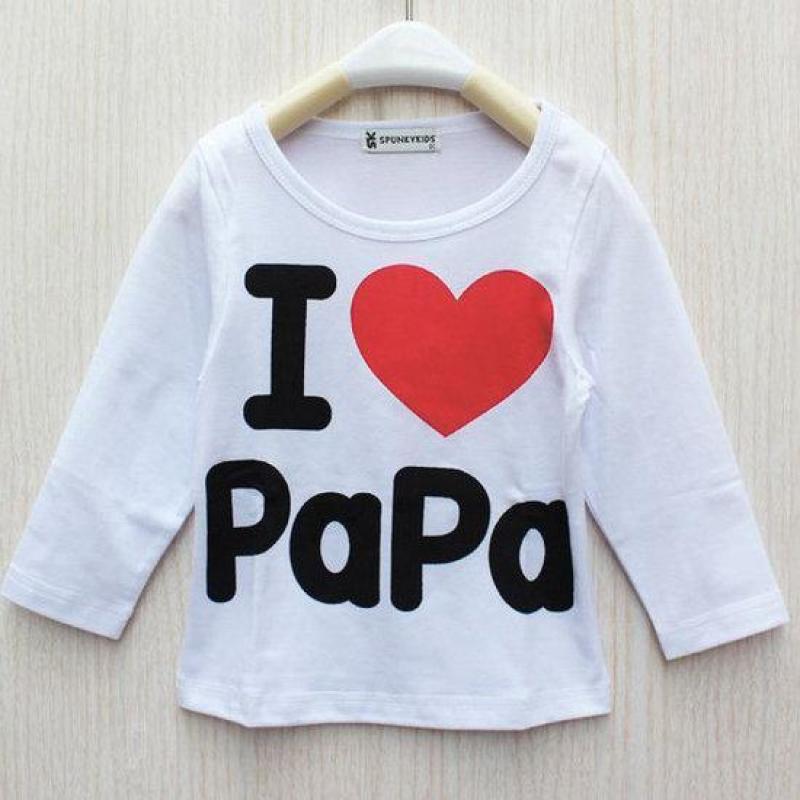 Baby Toddler Long Sleeve T-Shirt I Love Papa Mama Tops